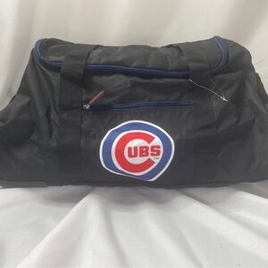 MOJO Chicago Cubs 19" Two Wheel Rolling Duffel Bag Weekender Suitcase Black